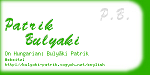 patrik bulyaki business card